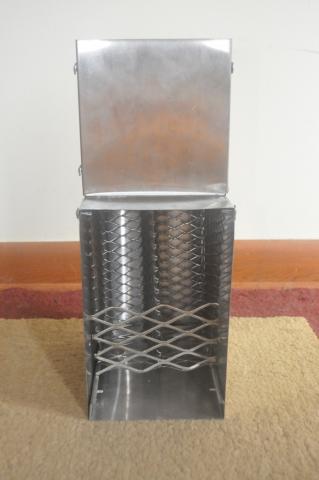 toaster slot briquette stove liner with grate